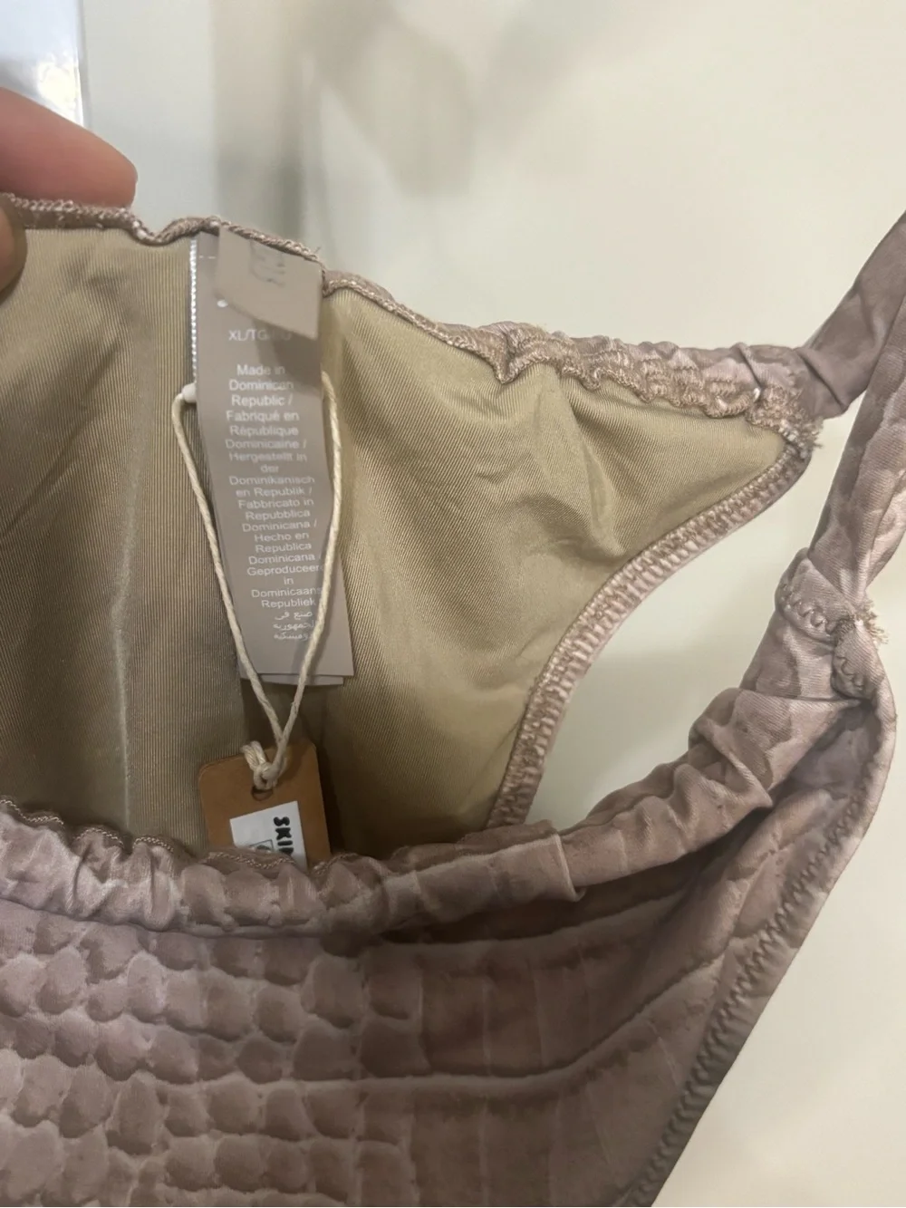 NWT SKIMS signature swim touched thing bikin botttom•XL •CROC print